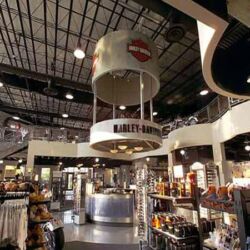 Inside Harley Davidson gift shop.