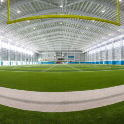 Indoor Miami Dolphins training facility.