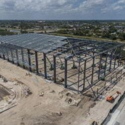 Training facility with the roof going through completion.
